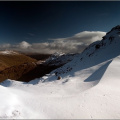 Snow drifts on An Caisteal ridge